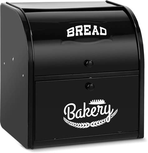 large bread box stainless steel|stainless steel countertop bread box.